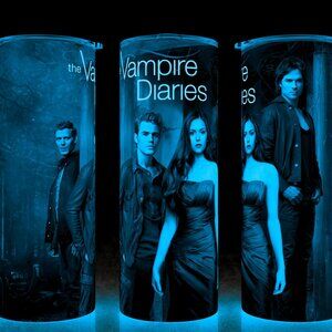 Glow in Dark Vampire Diaries Elena - Damon - Stefan - Niklaus Cup Mug Tumbler